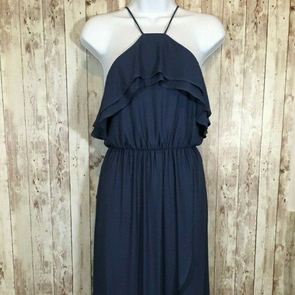 NWT Lush Halter Spaghetti Strap Dress Blue - Picture 1 of 10